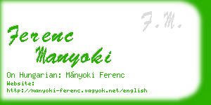 ferenc manyoki business card